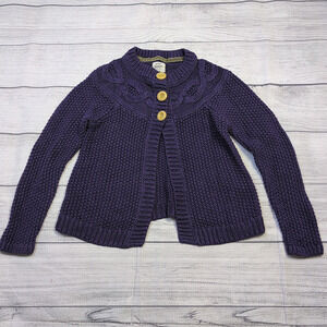 6/7 Mini Boden Purple Cable Knit Cardigan